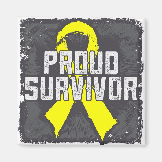 Hodenkrebs Proud Survivor Magnet (Vorne)