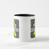 Hodenkrebs-stolzer Überlebender Tasse (Zentrum)