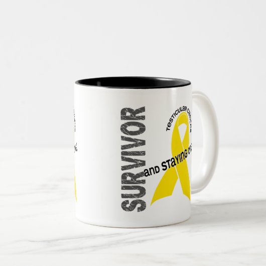 Hodenkrebs-Überlebender Zweifarbige Tasse (VorderseiteRechts)