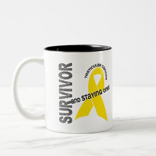 Hodenkrebs-Überlebender Zweifarbige Tasse (Links)