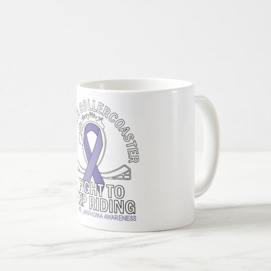 Hodgkin Lymphom Bewusstsein für Krebs violette Sch Kaffeetasse (VorderseiteRechts)