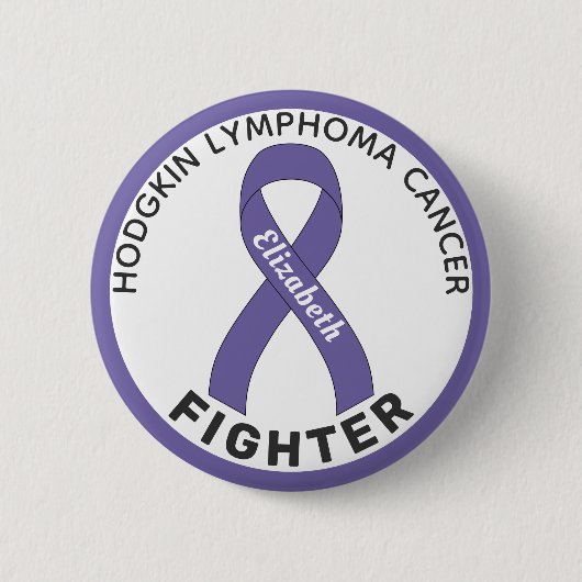 Hodgkin Lymphom Fighter Ribbon White Button (Vorderseite)