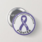 Hodgkin Lymphom Fighter Ribbon White Button (Vorne & Hinten)
