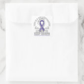 Hodgkin Lymphoma cancer awareness violet ribbon Quadratischer Aufkleber (Tasche)