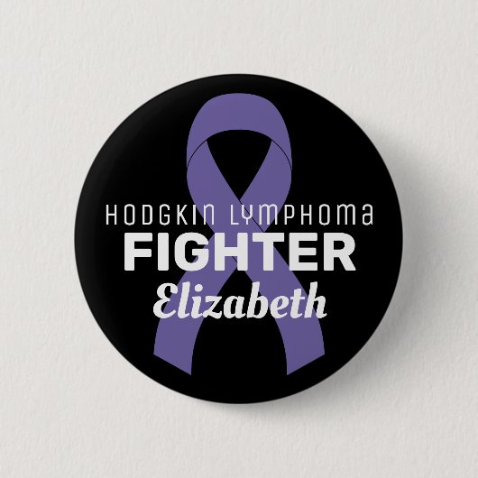 Hodgkin Lymphoma Ribbon Black Button (Vorderseite)
