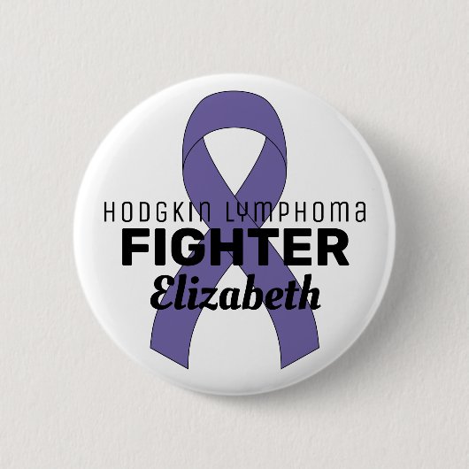 Hodgkin Lymphoma Ribbon White Button (Vorderseite)