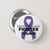 Hodgkin Lymphoma Ribbon White Button (Vorne & Hinten)