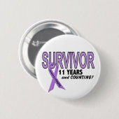 Hodgkins Lymphom-11-jähriger Überlebender Button (Vorne & Hinten)