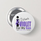 Hodgkins Lymphom I Tragen Violet Ribbon Sohn Button (Vorne & Hinten)