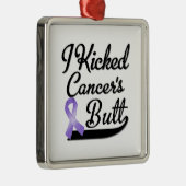 Hodgkins Lymphom Krebs I Kickter Hintern Silbernes Ornament (Rechts)