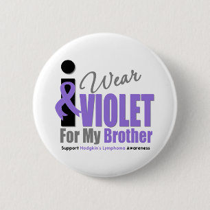 Hodgkins Lymphom trage ich violetten Band-Bruder Button
