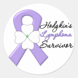 Hodgkins Lymphom-Überlebend-Blumen-Band Runder Aufkleber