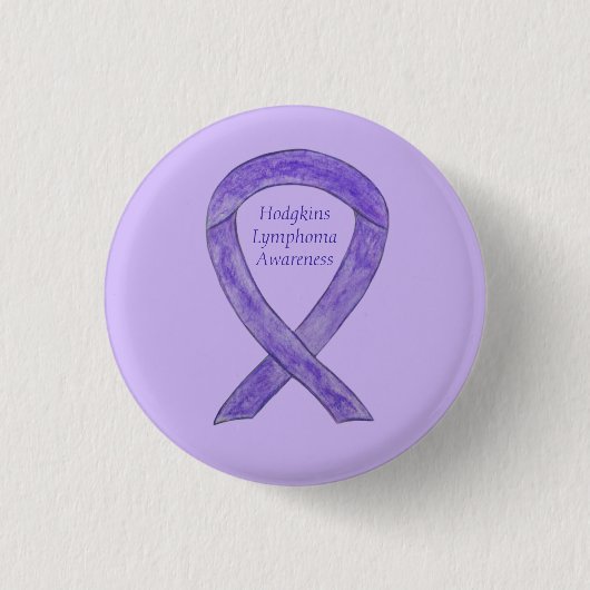 Hodgkins Lymphom Violet Awareness Ribbon Button (Vorderseite)