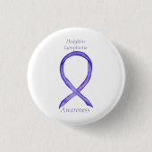 Hodgkins Lymphoma Art Violet Ribbon Custom Buttone Button (Vorderseite)