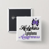 Hodgkins Lymphoma Awareness Butterfly Button (Vorne & Hinten)