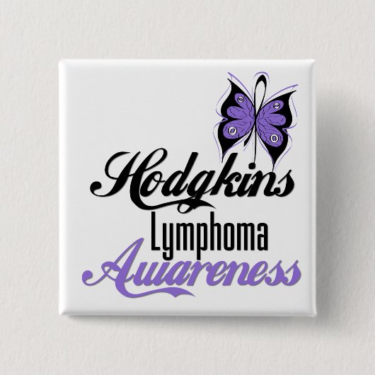 Hodgkins Lymphoma Awareness Butterfly Button (Vorderseite)