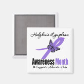 Hodgkins Lymphoma Awareness Montag Ribbon Butterfl Magnet (Vorderseite/Rückseite)