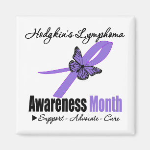 Hodgkins Lymphoma Awareness Montag Ribbon Butterfl Magnet