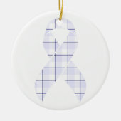 Hodgkin's Lymphoma Awareness Plaid Lavender Ribbon Keramik Ornament (Vorne)