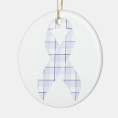 Hodgkin's Lymphoma Awareness Plaid Lavender Ribbon Keramik Ornament (Links)