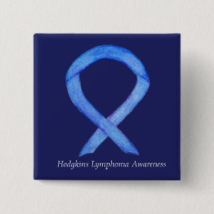 Hodgkins Lymphoma Awareness Ribbon Art Custom Butt Button