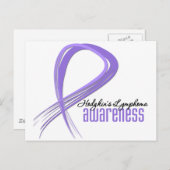 Hodgkins Lymphoma Grunge Ribbon Postkarte (Vorne/Hinten)