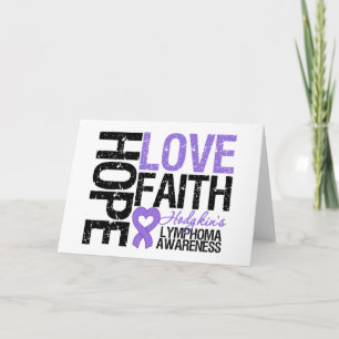 Hodgkin's Lymphoma HOPE LOVE FAITH Karte