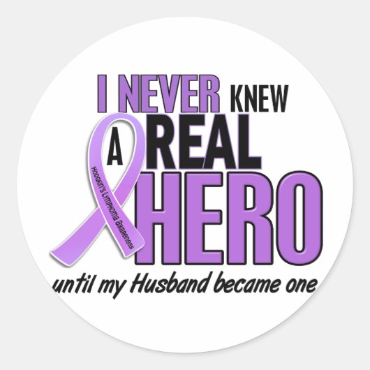 Hodgkins Lymphoma REAL HERO 2 Husband Runder Aufkleber (Vorderseite)