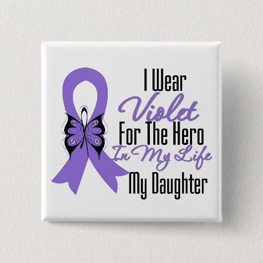 Hodgkins Lymphoma Ribbon My Held My Daughter Button (Vorderseite)
