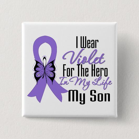 Hodgkins Lymphoma Ribbon My Held My Son Button (Vorderseite)