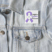 Hodgkin's Lymphoma Survivor Blume Ribbon Button (Beispiel)