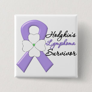 Hodgkin's Lymphoma Survivor Blume Ribbon Button
