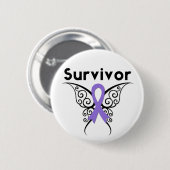 Hodgkins Lymphoma Survivor Tribal Butterfly Button (Vorne & Hinten)