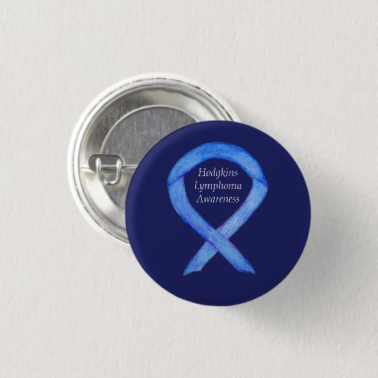 Hodgkins Lymphoma Violet Awareness Ribbon Art Butt Button (Vorne & Hinten)