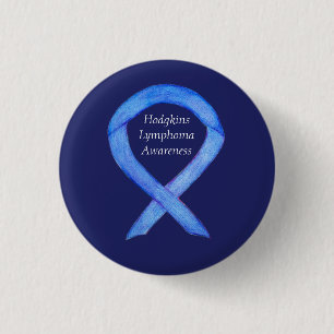 Hodgkins Lymphoma Violet Awareness Ribbon Art Butt Button