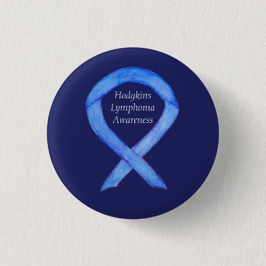 Hodgkins Lymphoma Violet Awareness Ribbon Art Butt Button (Vorderseite)