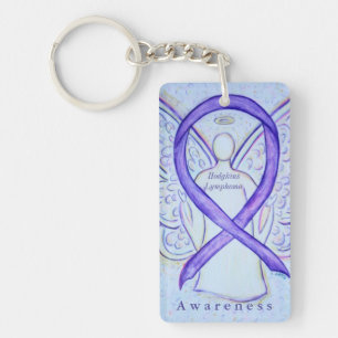 Hodgkins Lymphoma Violet Awareness Ribbon Schlüsse Schlüsselanhänger