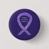 Hodgkins Lymphoma Violet Ribbon benutzerdefinierte Button (Vorderseite)