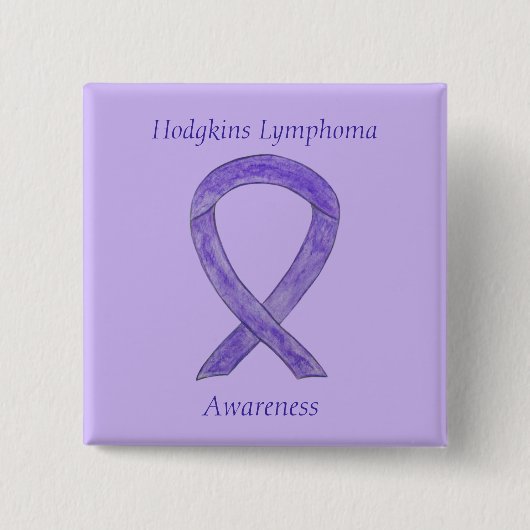 Hodgkins Lymphoma Violet Ribbon Custom Art Buttone Button (Vorderseite)