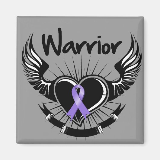 Hodgkins Lymphoma Warrior Fighter Wings Magnet (Vorne)