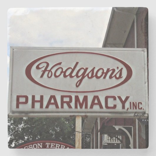 Hodgson's Pharmacy Athens Georgia Marble Untersetz Steinuntersetzer (Vorderseite)