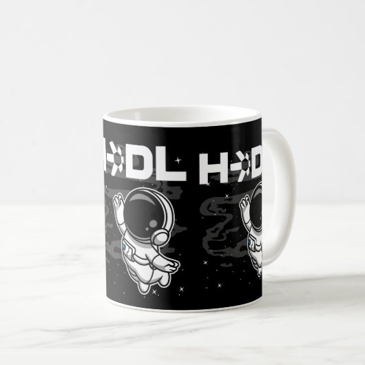 HODL Astronaut Quant QNT Crypto Coin HODL Kaffeetasse (VorderseiteRechts)