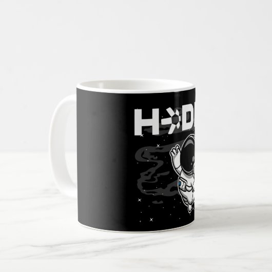 HODL Astronaut Quant QNT Crypto Coin HODL Kaffeetasse (Vorderseite Links)