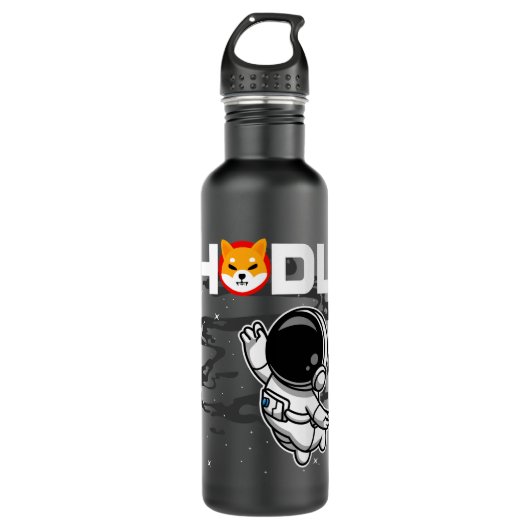 HODL Astronaut Shiba Inu SHIB Crypto Coin HODL Edelstahlflasche (Vorderseite)