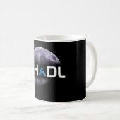 #HODL Begeisterung zur Mond-Schwarz-Tasse Kaffeetasse (VorderseiteRechts)