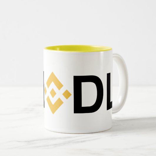 #HODL Binance (BNB) Zwei-Tone-Tasse Zweifarbige Tasse (VorderseiteRechts)