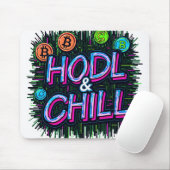 HODL & Chill - Ride the Crypto Wave 🚀" Mousepad (Mit Mouse)
