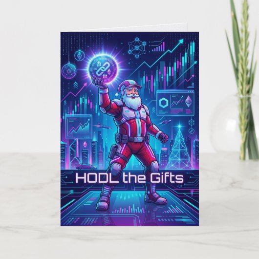 HODL Das Geschenk Krypto-Weihnachtskarte Bitcoin H Dankeskarte (Vorderseite)