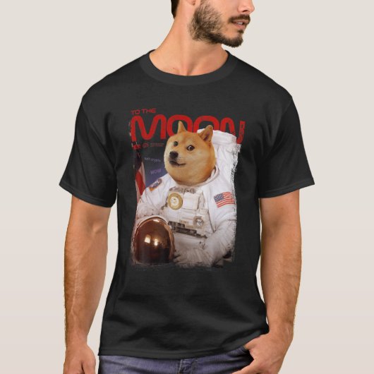 HODL DOGE to Moon Astronaut DOGE Crypto Meme D T-Shirt (Vorderseite)