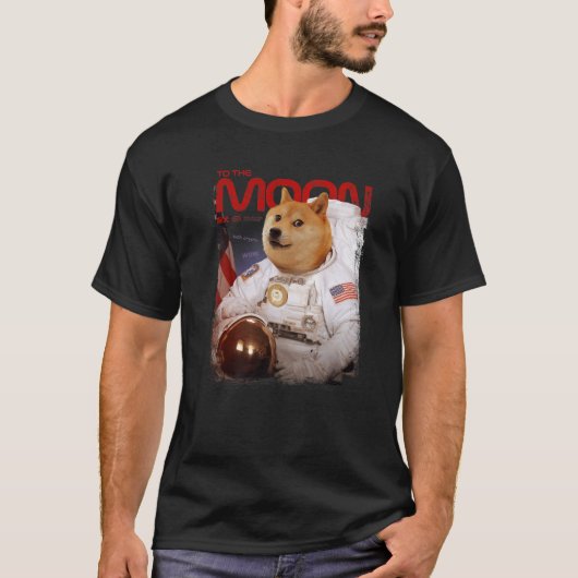 HODL DOGE to Moon Astronaut DOGE Crypto Meme D T-Shirt (Vorderseite)